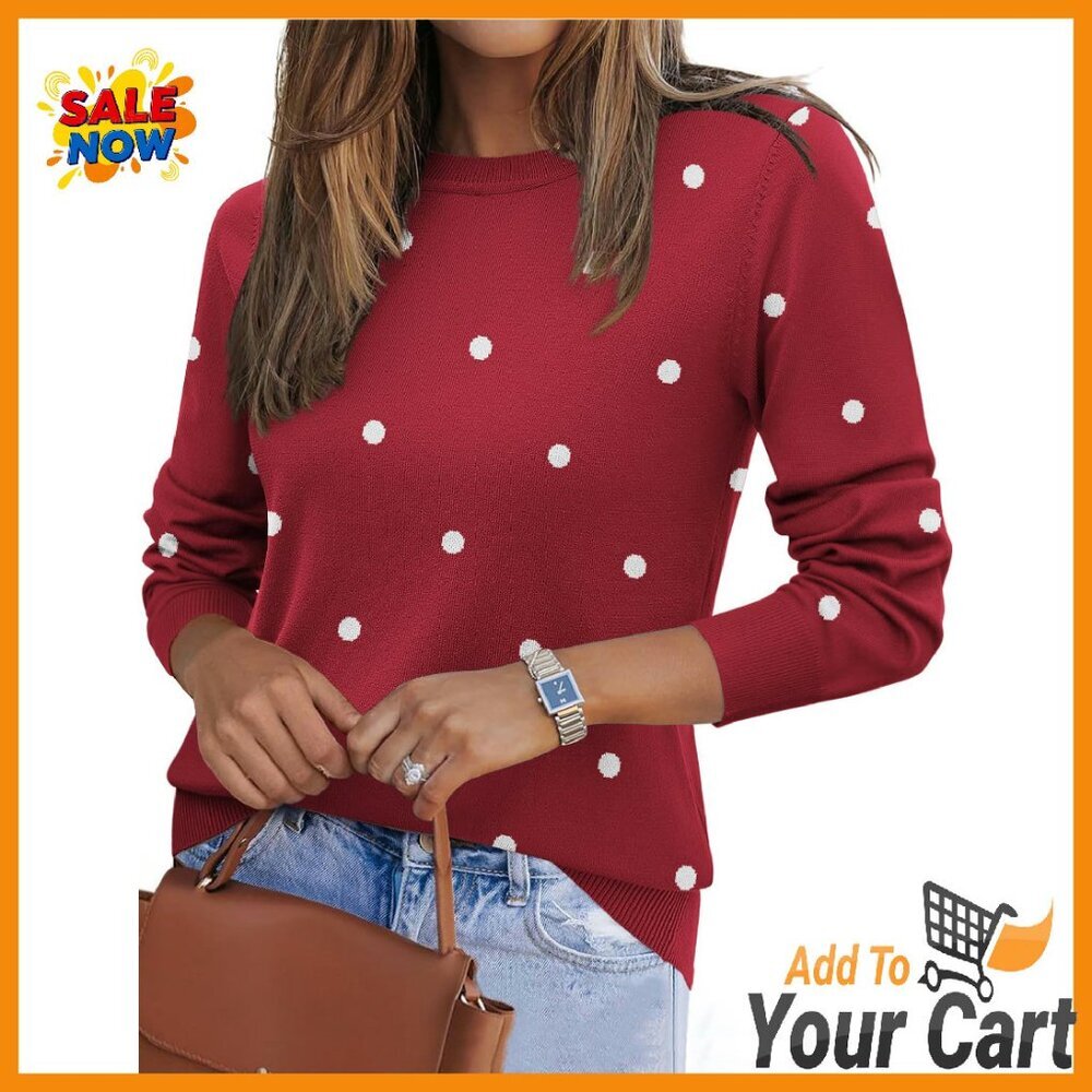 Soft Viscose Pullover Sweater Women's Long Sleeve Crewneck Loose Fit
